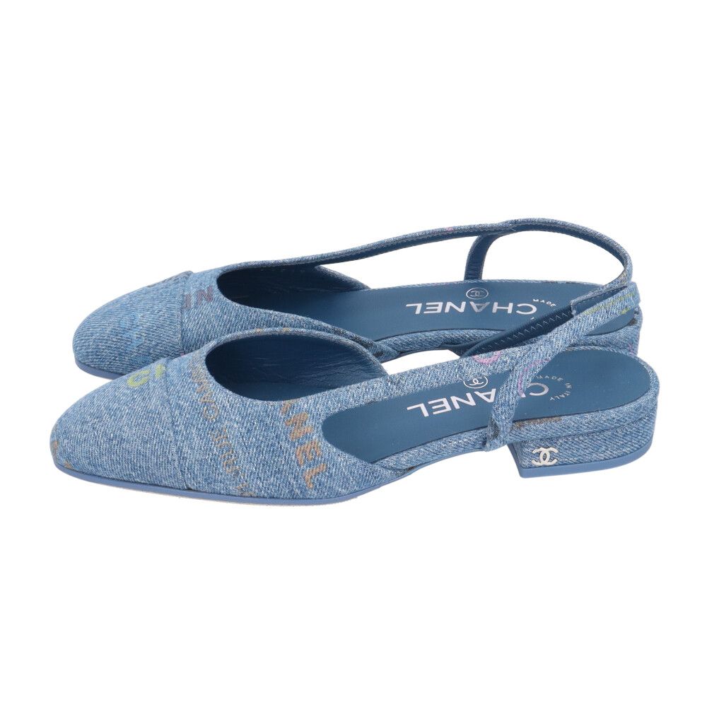 新品・未使用品）シャネル CHANEL デニム スリングバック パンプス