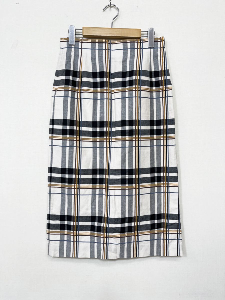 HAVEL studio ハーベルスタジオ C/L check pencl skirt チェック ペンシル スカート size 38 (M相当)/グレー系 オレンジ 紺 ■■◎レディース