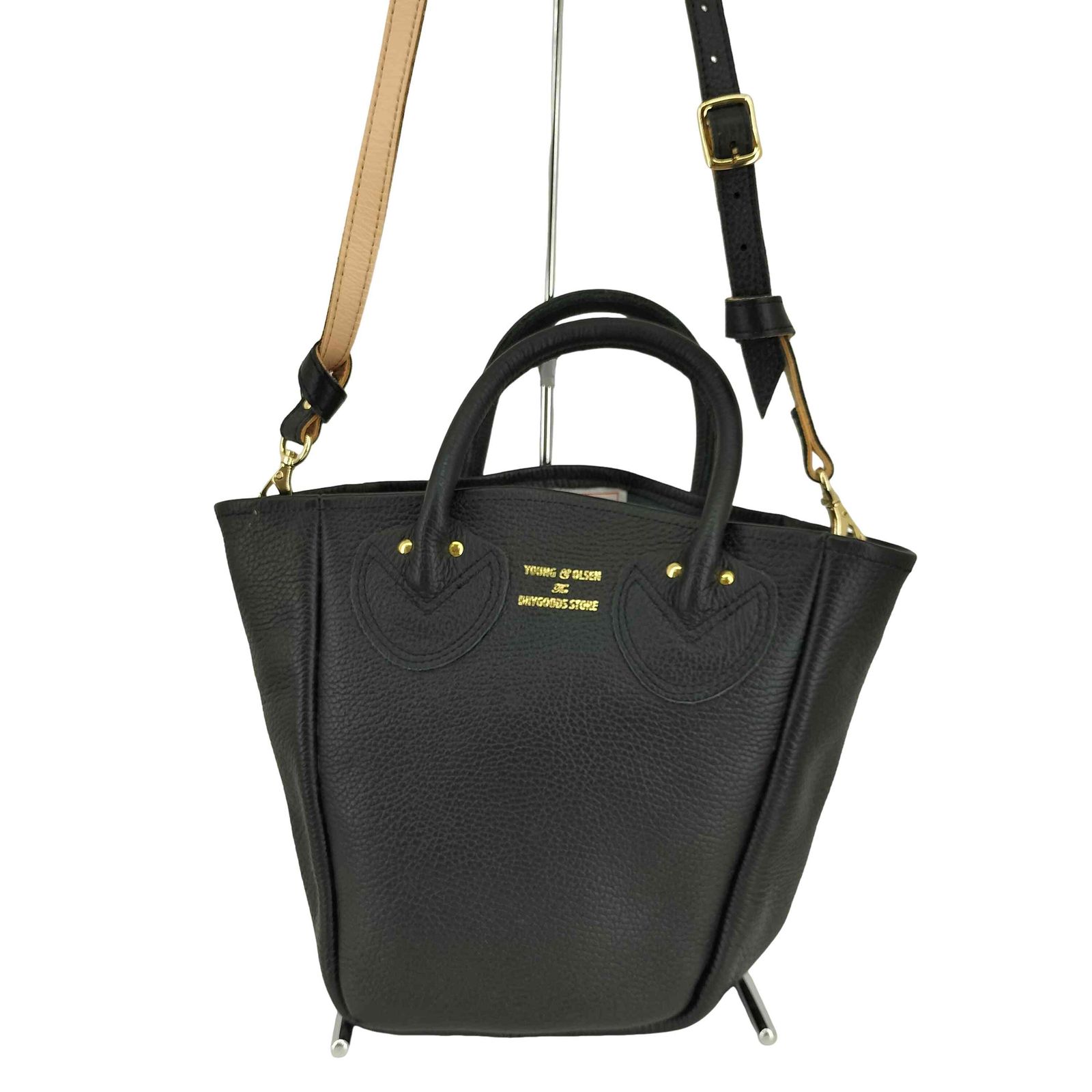 YOUNG&OLSEN プチレザートート 2way 黒 ファッション レディース