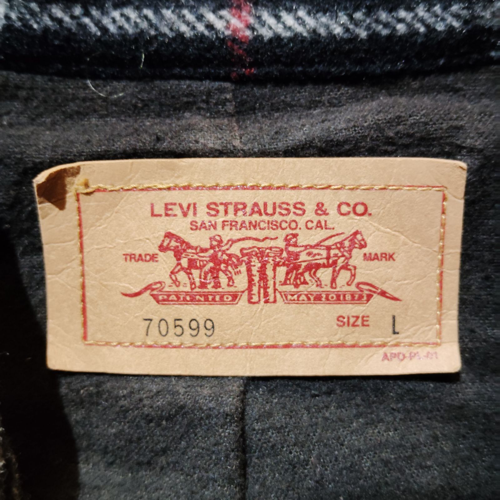 LEVI'S 02年製 70599-91 ウールトラッカージャケット チェック