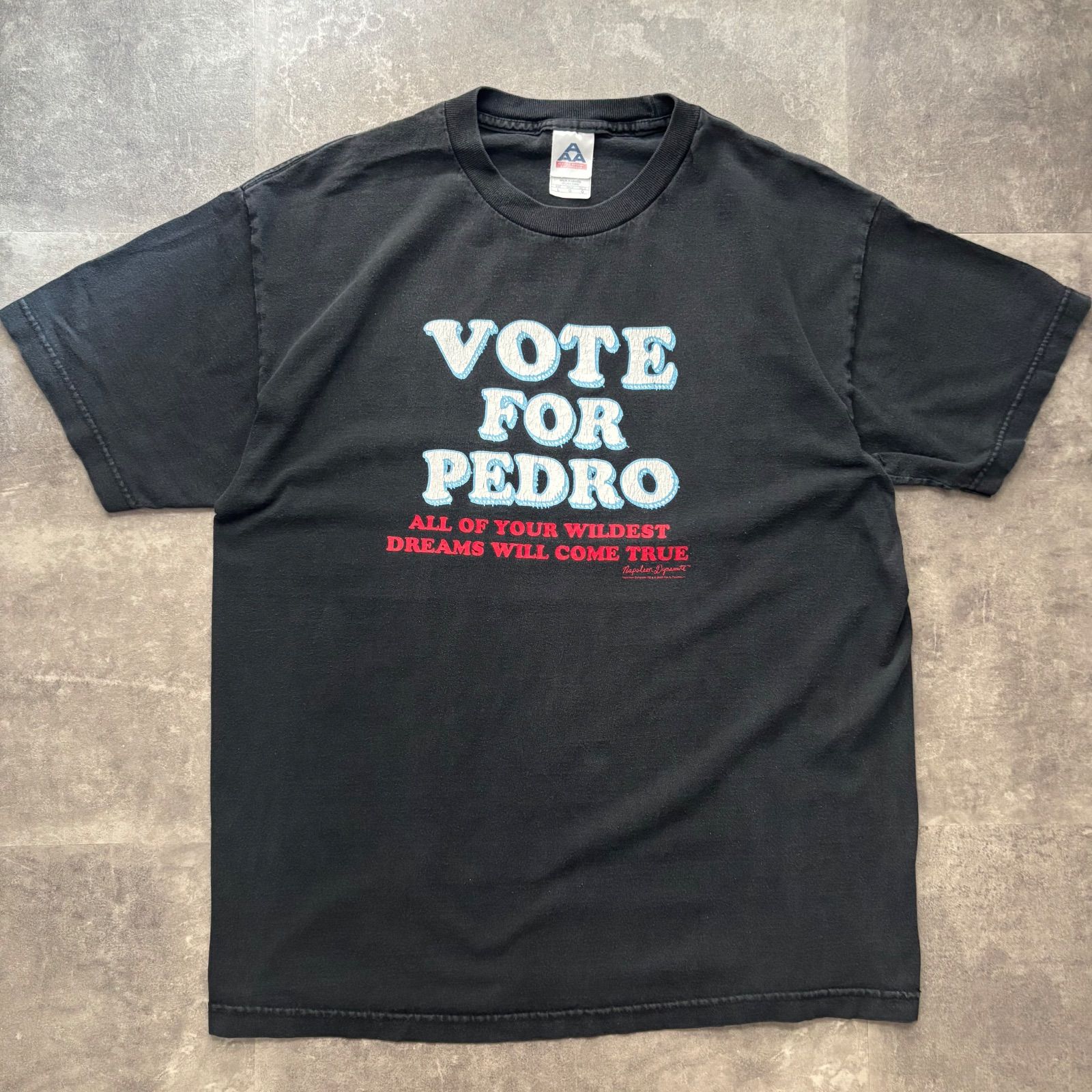 2004 ナポレオンダイナマイト　Napoleon Dynamite　Vintage　ヴィンテージ　Tシャツ　Tshirt　映画　ムービーT　official　黒　black　VOTE FOR PEDRO