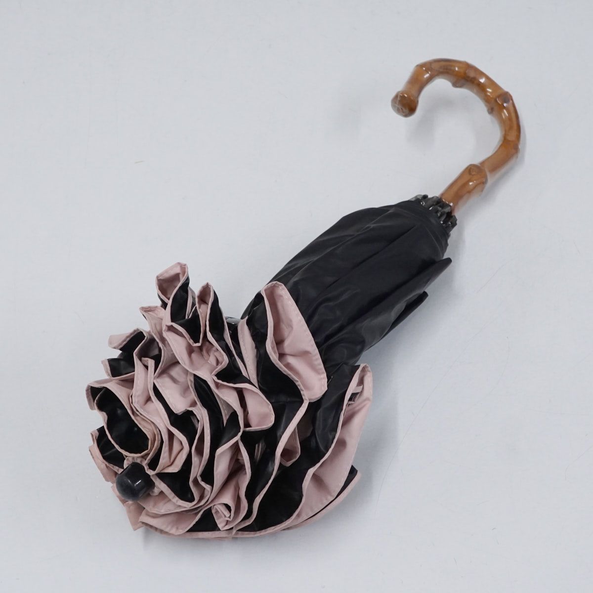 芦屋ロサブラン 完全遮光 折りたたみ日傘 USED美品 2段折 フリル