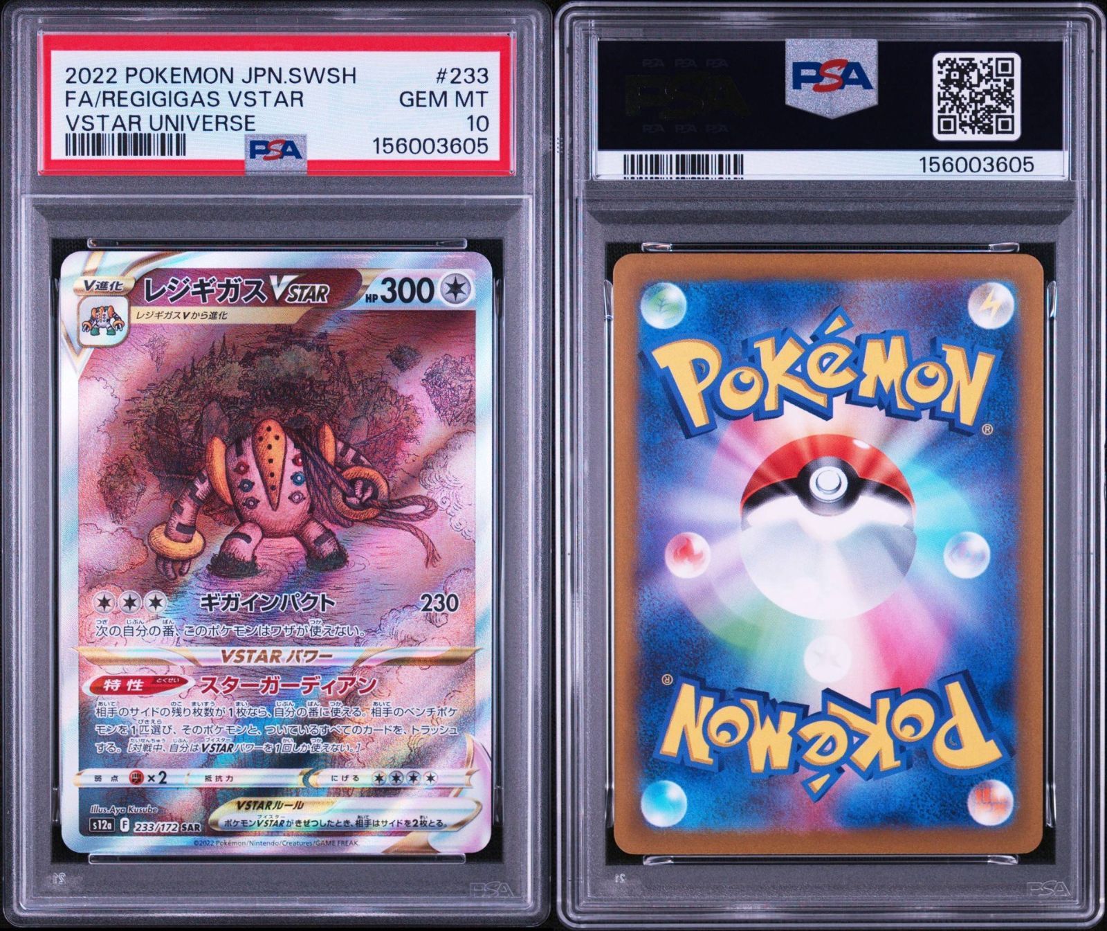 PSA10】VSTAR ユニバース収録 レジギガスVstar s12a 233/172 SAR #3605