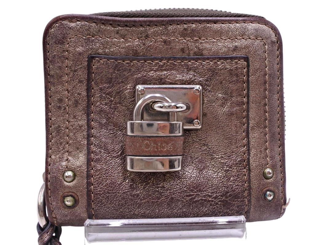 Chloe クロエ パディントン 南京錠 本革 レザー 二つ折り 財布