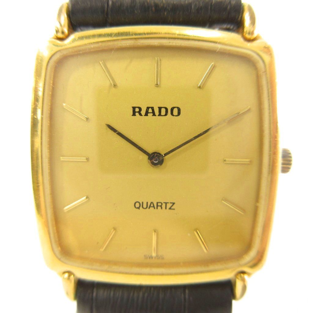 ラドー RADO 腕時計 クォーツ 2針 スクエア ゴールドカラー □GY99
