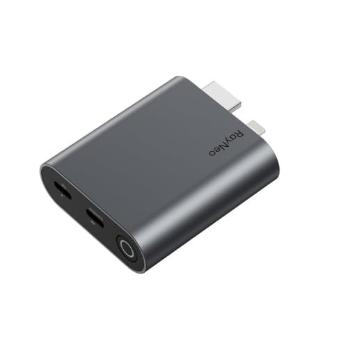 RayNeo HDMI 2.0アダプター（HDR10対応） iPhone 14以前のLightning/HDMI機器対応、バッテリー内蔵＆充電しながらプレイ可能、1080P＠120Hz対応 - Air 4 Pro ARグラス用★m f0eff73b