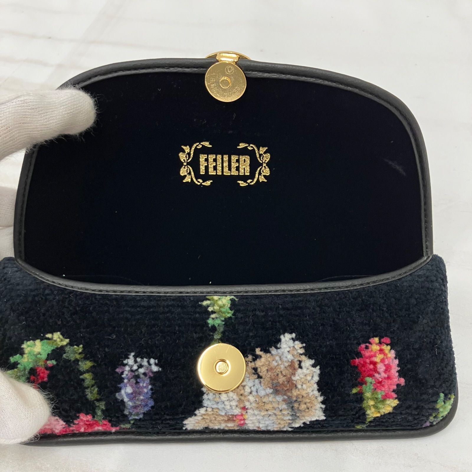 4982 【美品】 FEILER フェイラー タグ保管 ラビリンス 眼鏡ケース