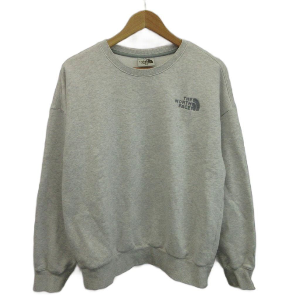 ザノースフェイス THE NORTH FACE BONNEY SWEATSHIRTS 長袖トレーナー スウェット M ライトグレー ロゴプリント クルーネック 長袖 NM5MN50K /SH