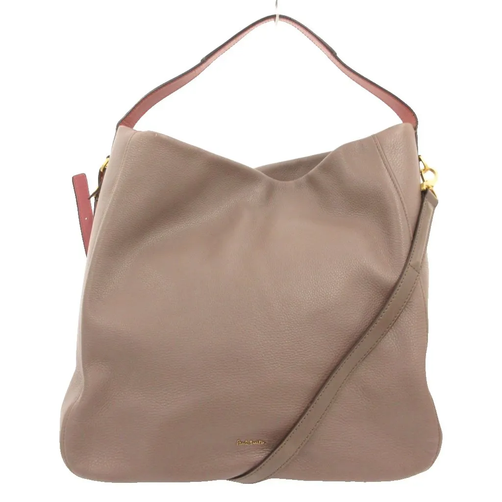ポールスミス PAUL SMITH ハンドバッグ ショルダー 2WAY シボ加工 牛革