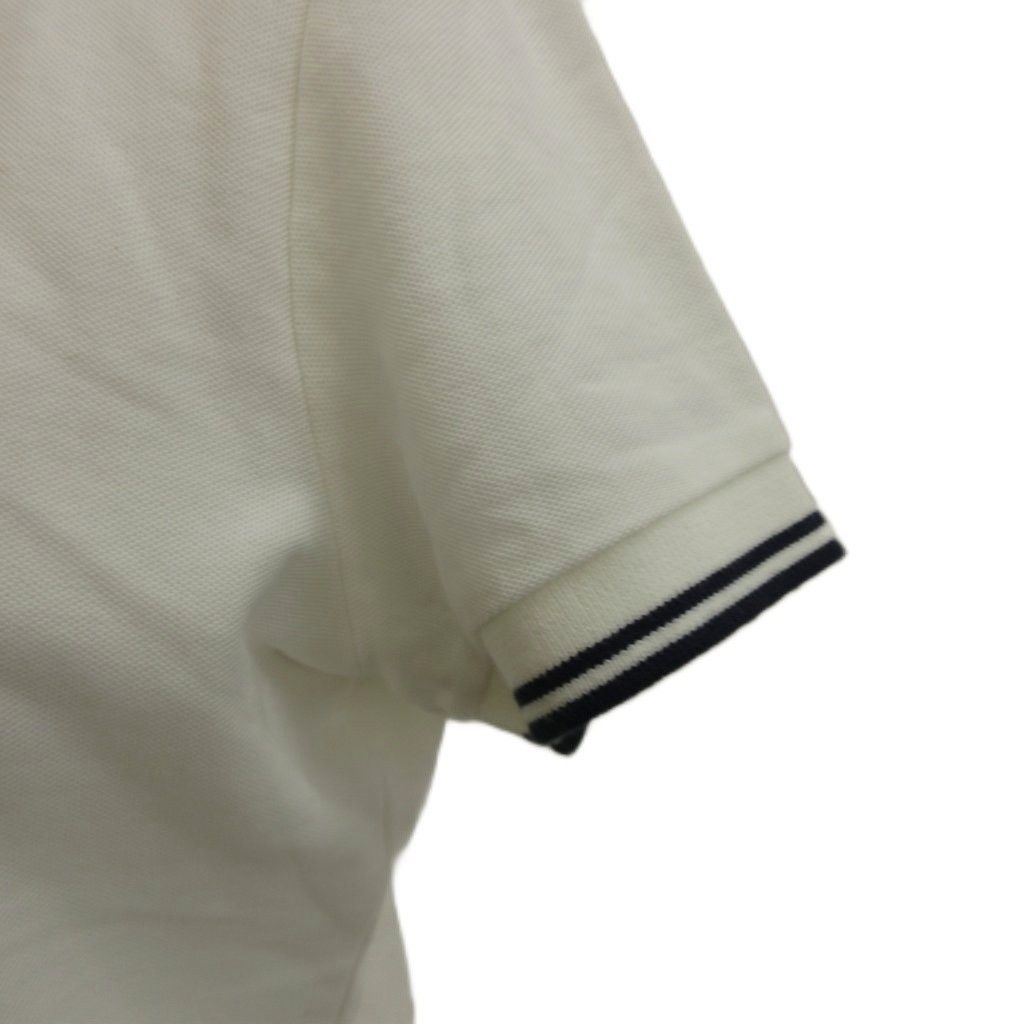 モンクレール MONCLER ポロシャツ 半袖 ロゴ ワッペン XS 白 ホワイト