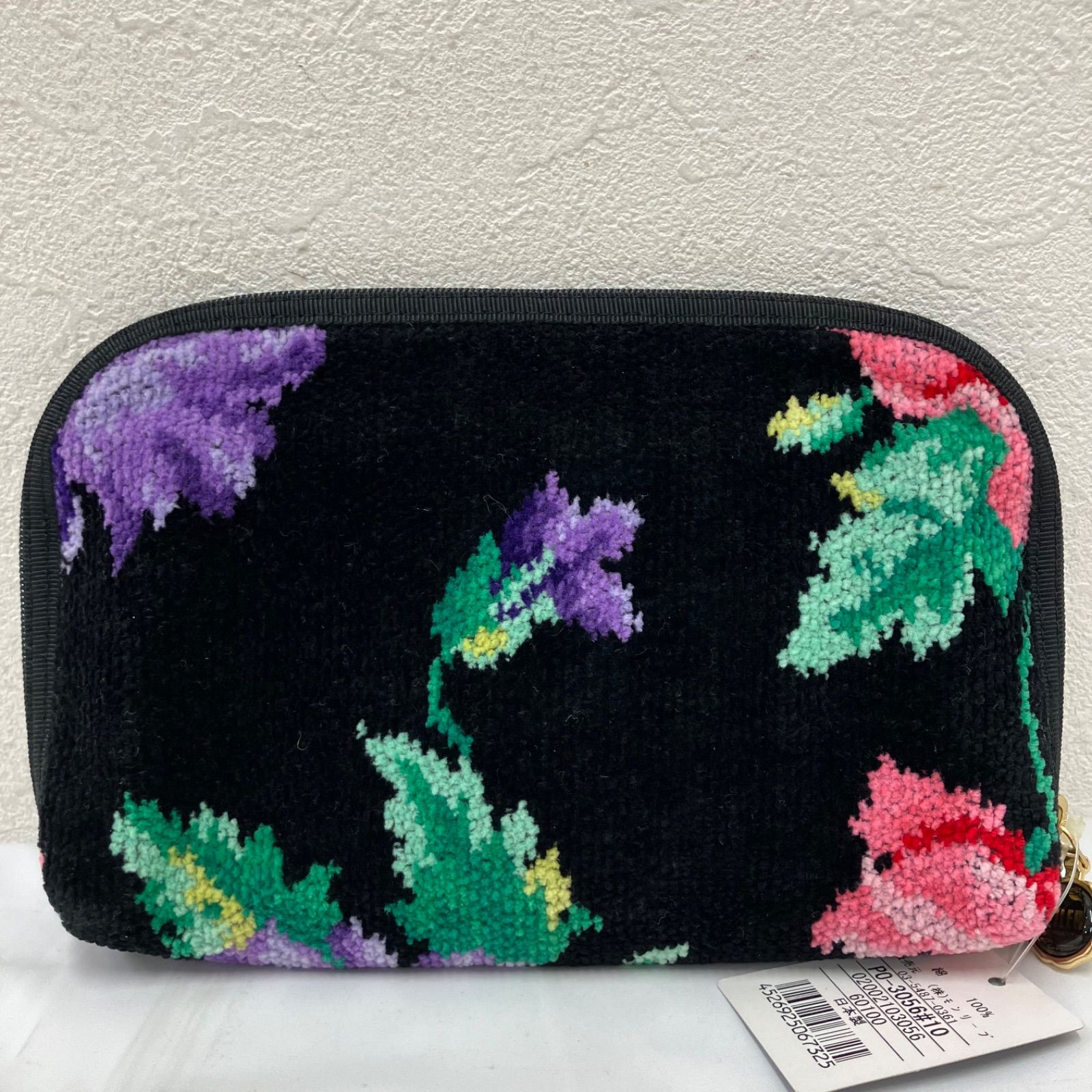 5473 【美品】 FEILER フェイラー タグ付き 便利ポーチ ポピーズ 花柄