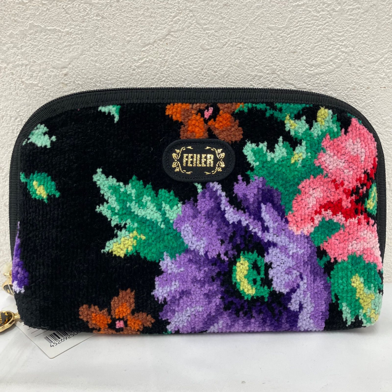 5473 【美品】 FEILER フェイラー タグ付き 便利ポーチ ポピーズ 花柄