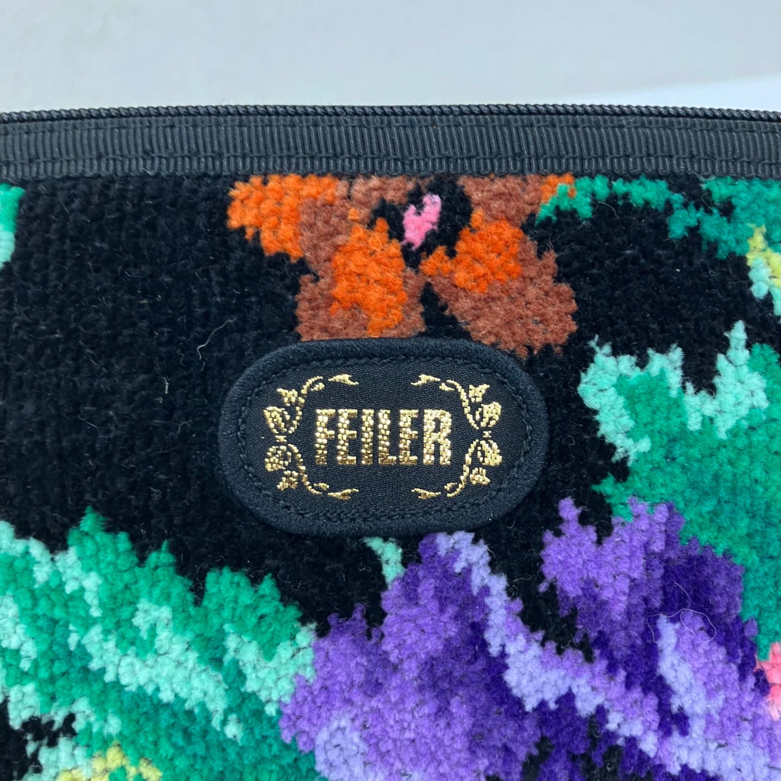 5473 【美品】 FEILER フェイラー タグ付き 便利ポーチ ポピーズ 花柄