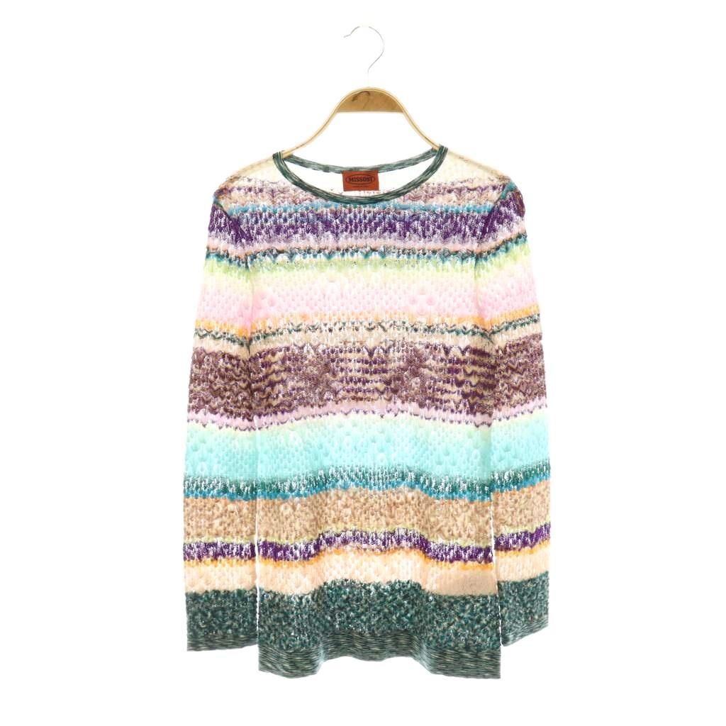 ミッソーニ MISSONI 柄 ニット カットソー 長袖 ウール マルチカラー /NR ■OS