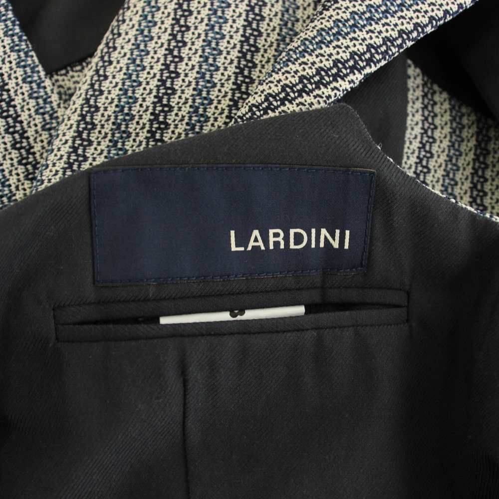 ラルディーニ LARDINI ベスト ジレ 切替 ストライプ 44 紺 ネイビー 白