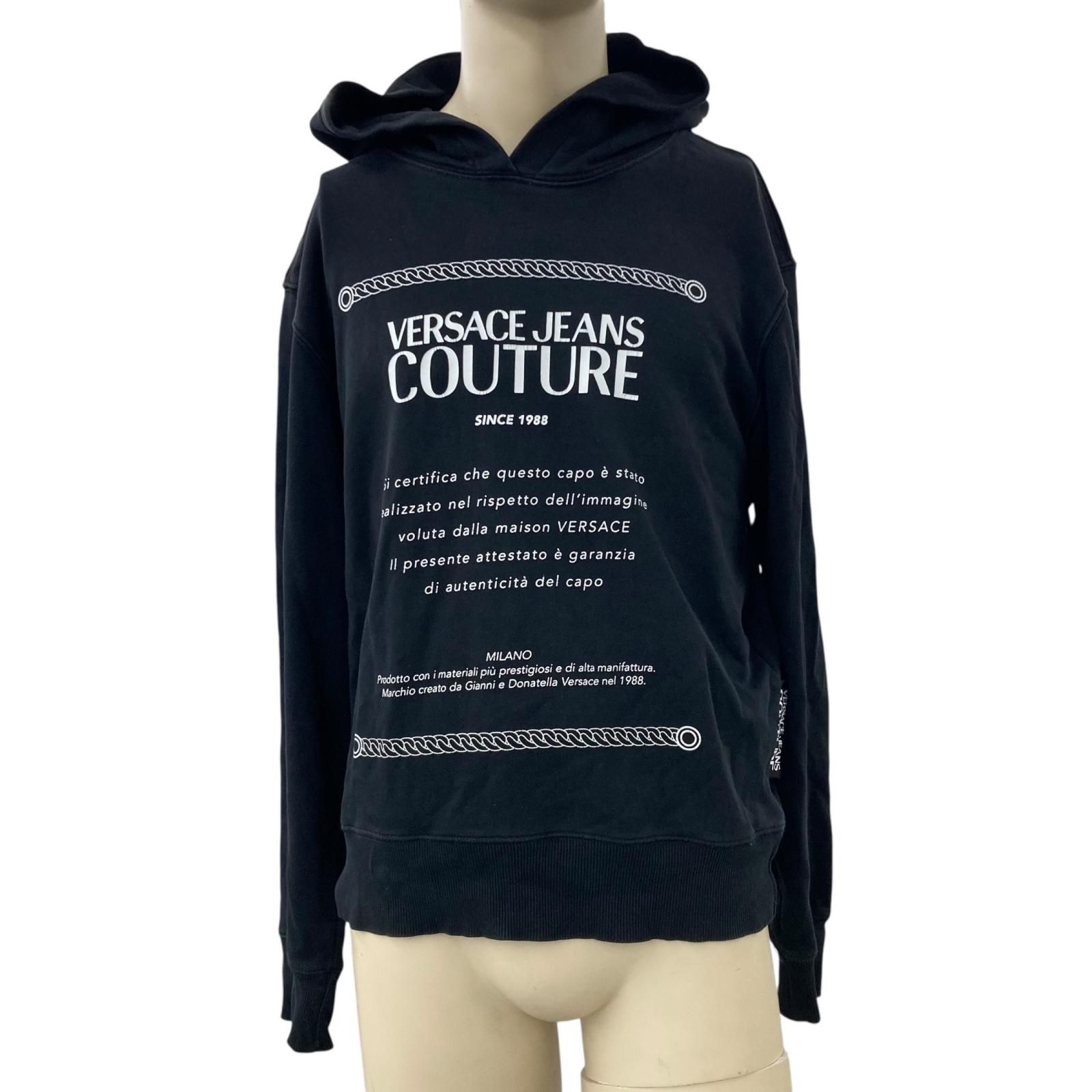 186005 Versace Jeans Couture M ブラック パーカー メンズ