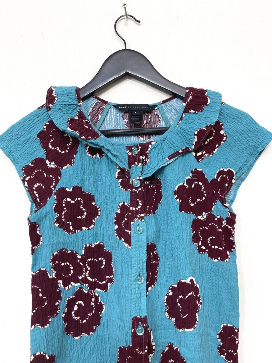 マークジェイコブス 新品メンズ　イタリア製　花柄シャツ44コットン素材 MARC BY MARC JACOBS マークバイマークジェイコブス 花柄パターン