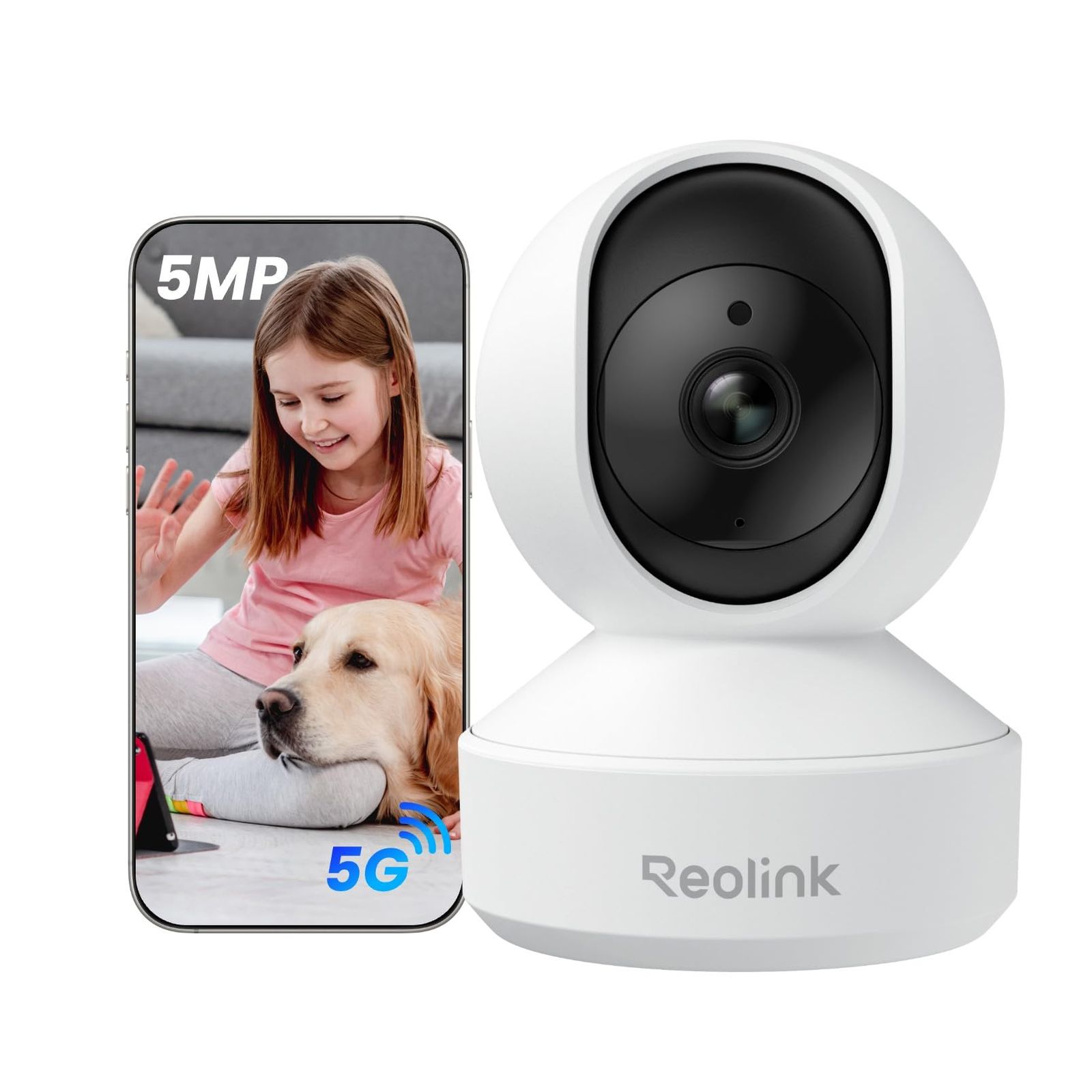 Reolink ペットカメラ 3K 500万画素 2.4/5GHz 見守りカメラ AI人物/ペット/泣き声検知 自動追尾 360°全方位保護 ベビーモニター プライバシーモード F1.6 暗視強化 防犯カメラ 室内 24h常時録画 犬 猫 留 88f23ce0
