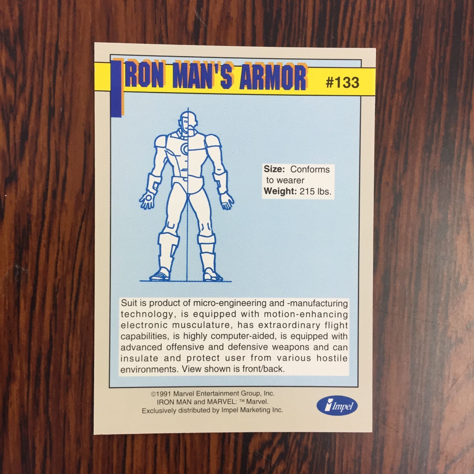 3648213 133 IRON MAN'S ARMOR Impel マーベル・スーパーヒーローズシリーズ トレカ