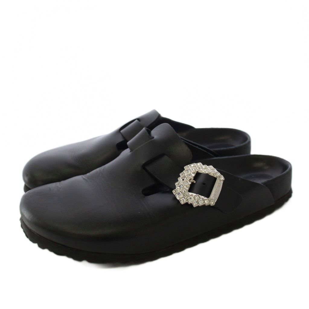 ビルケンシュトック BIRKENSTOCK マノロブラニク Manolo Blahnik ボストン クロッグサンダル サボ クリスタル 41 黒 ブラック /TK