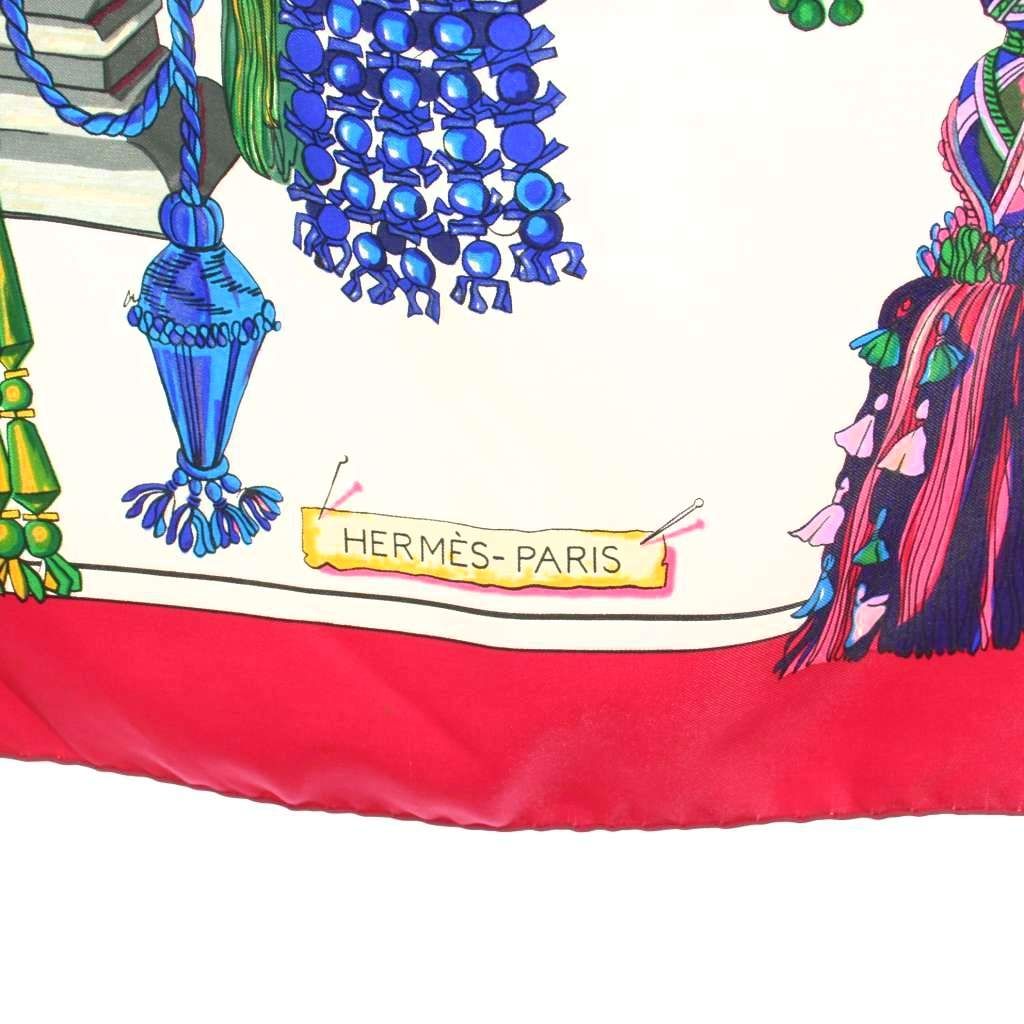 エルメス HERMES Pasementerie 紐飾り スカーフ カレ 90 総柄 シルク