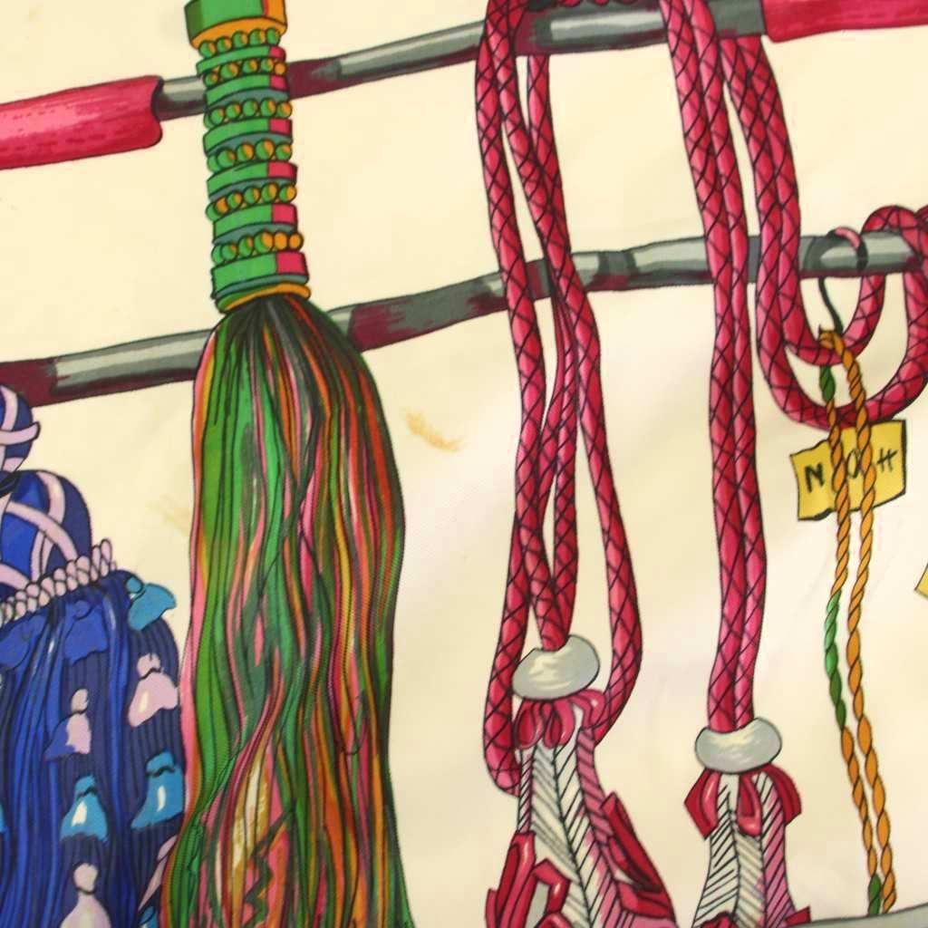 エルメス HERMES Pasementerie 紐飾り スカーフ カレ 90 総柄 シルク