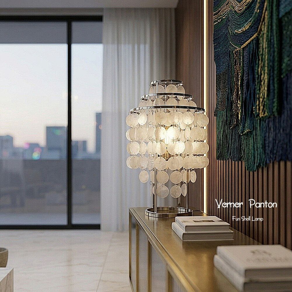 ヴェルナー・パントン ファンシェル テーブルランプ 27cm Verner Panton リプロダクト ヴェルナー パントン 貝殻 シェル 照明 ミッドセンチュリー デザイナーズ ライト 卓上照明 北欧モダン オブジェ リプロダクト ラグジュアリー 間接照明