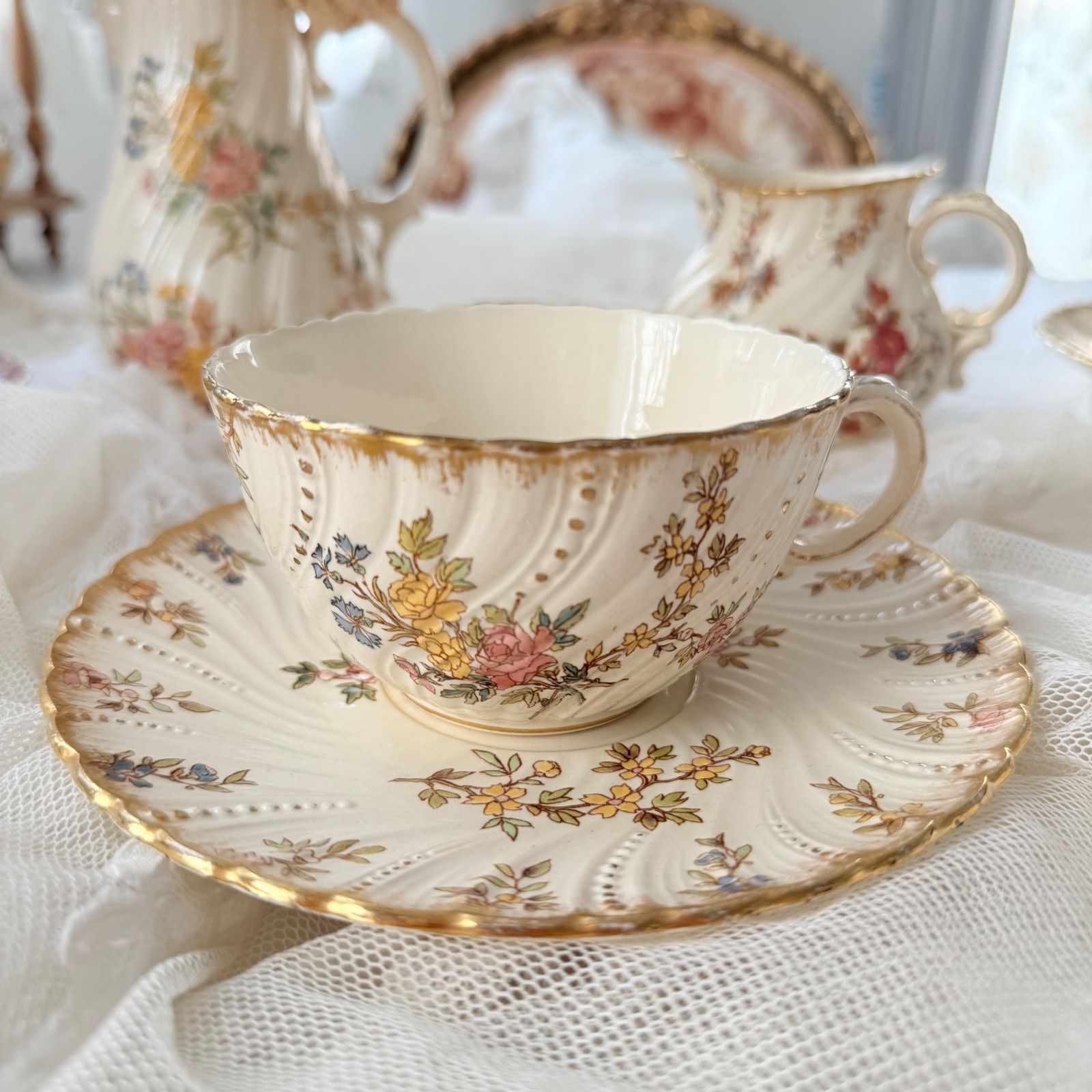 Sarreguemines LouisXV ショコラカップソーサー サルグミンヌ ルイ15世