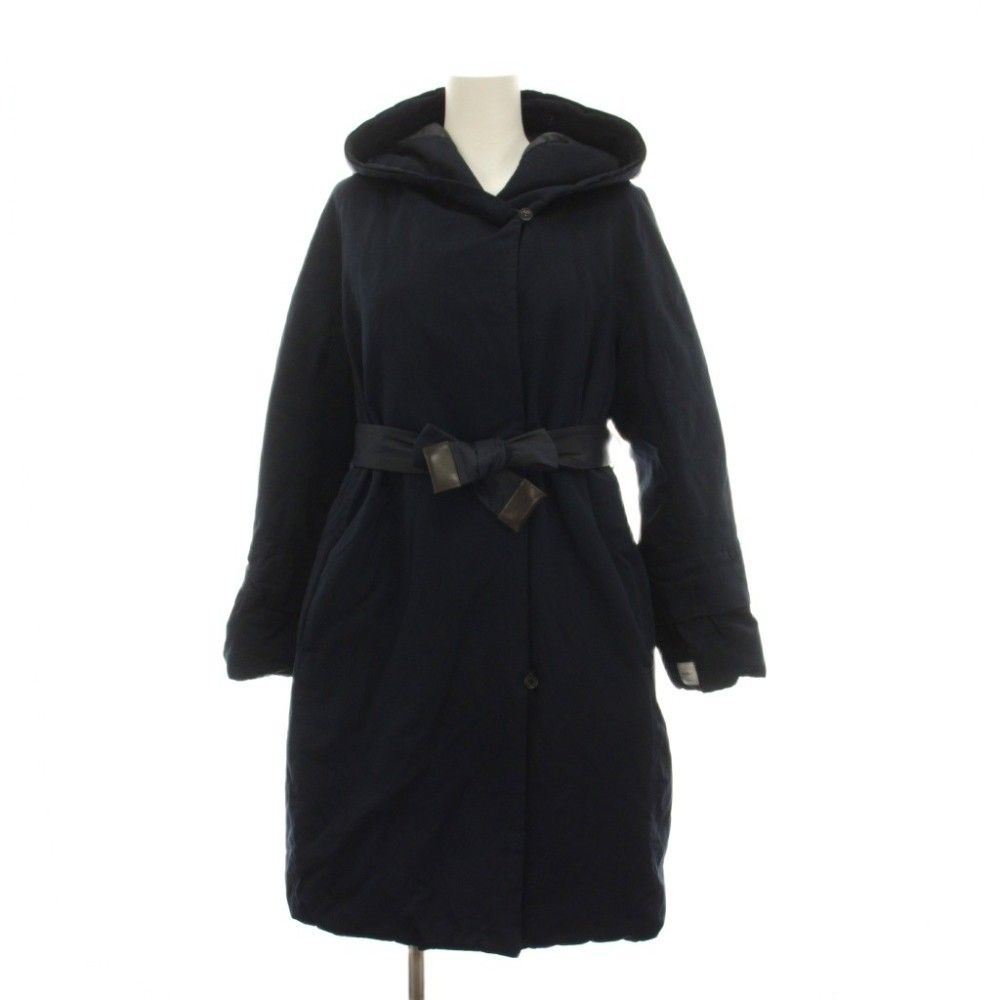 S MaxMara リバーシブル フード ナイロンコート 38 スプリングコート Sマックスマーラ 'S Max Mara ダウンコート ロング リバーシブル 38 紺