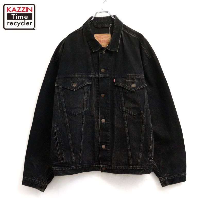 90s vintage Levi's 75525 ブラック デニムジャケット メンズ 表記XLサイズ
