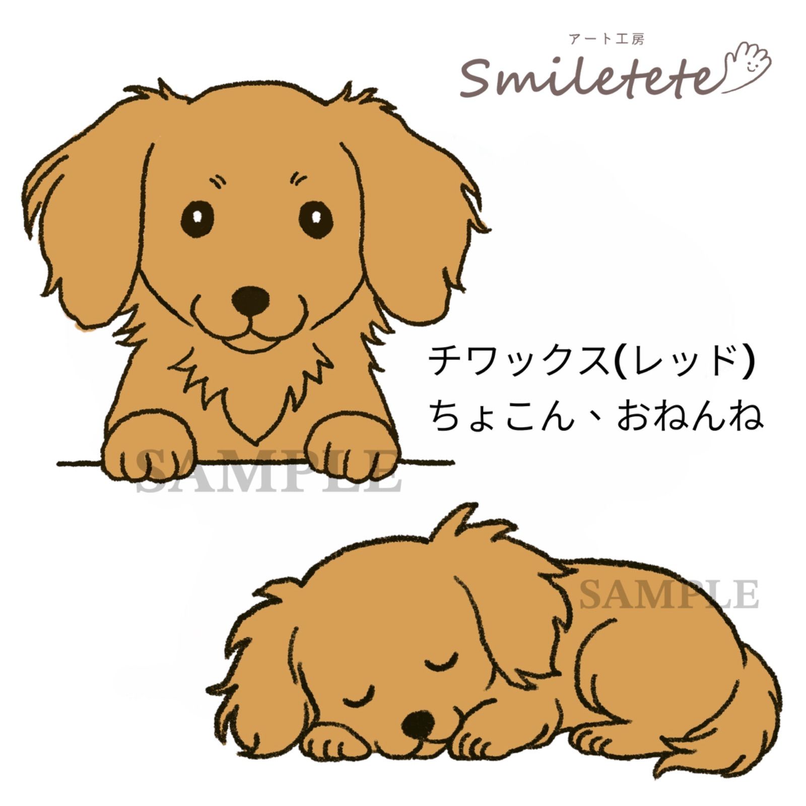 恋さまご確認用✩.*˚チワックスレッド柄、ちょこん、おねんねポーズ