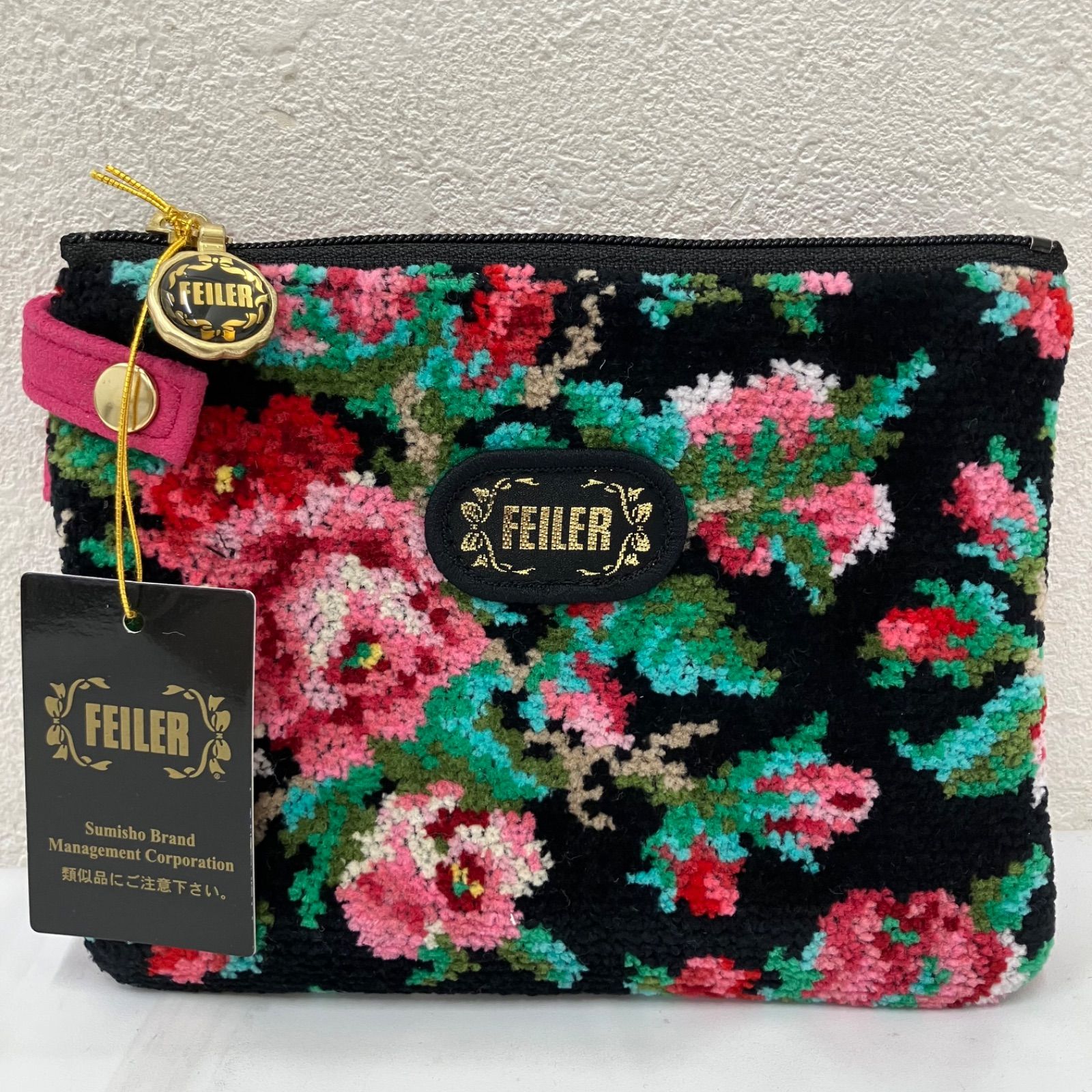 5242 【美品】 FEILER フェイラー タグ付き ポーチ リストレット