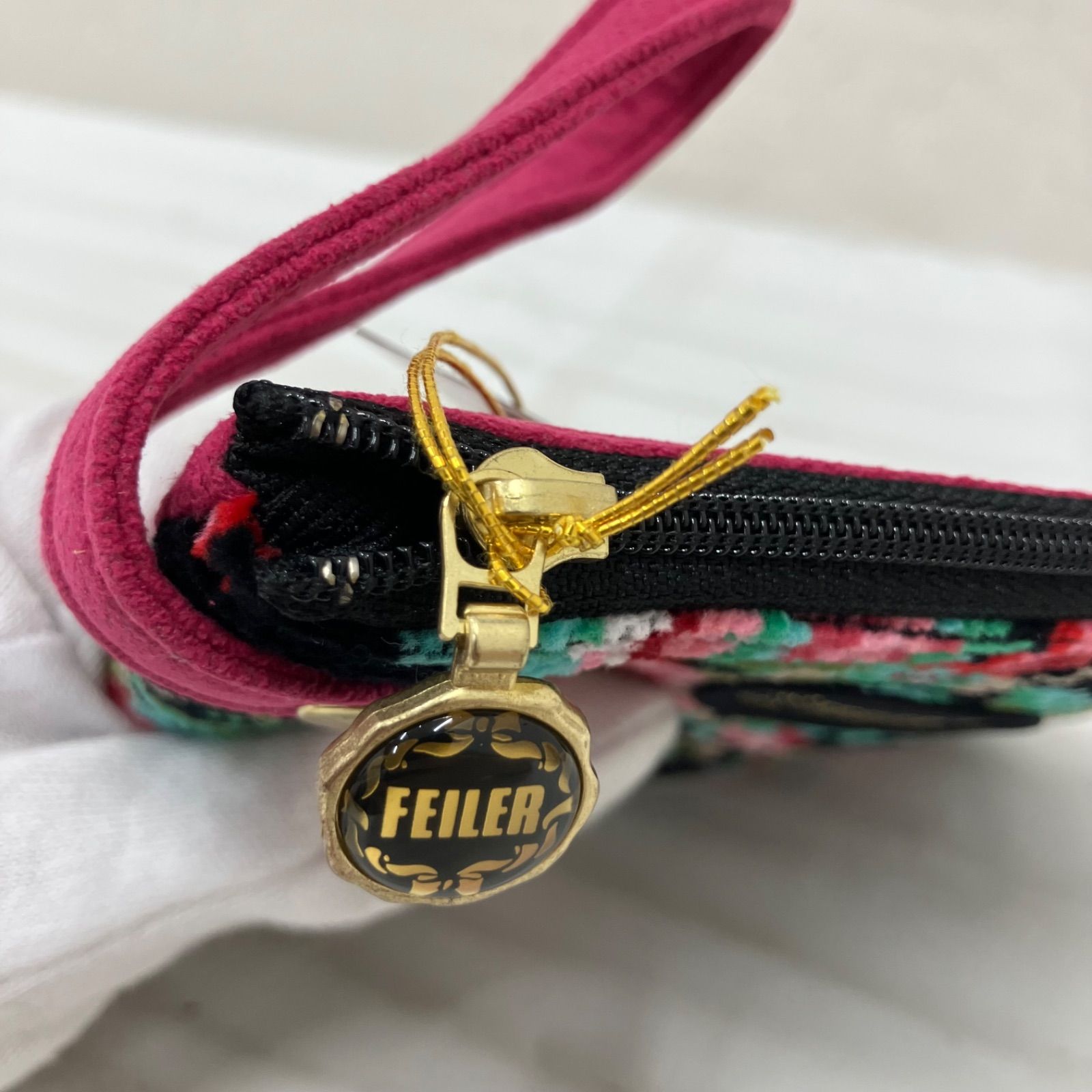 5242 【美品】 FEILER フェイラー タグ付き ポーチ リストレット