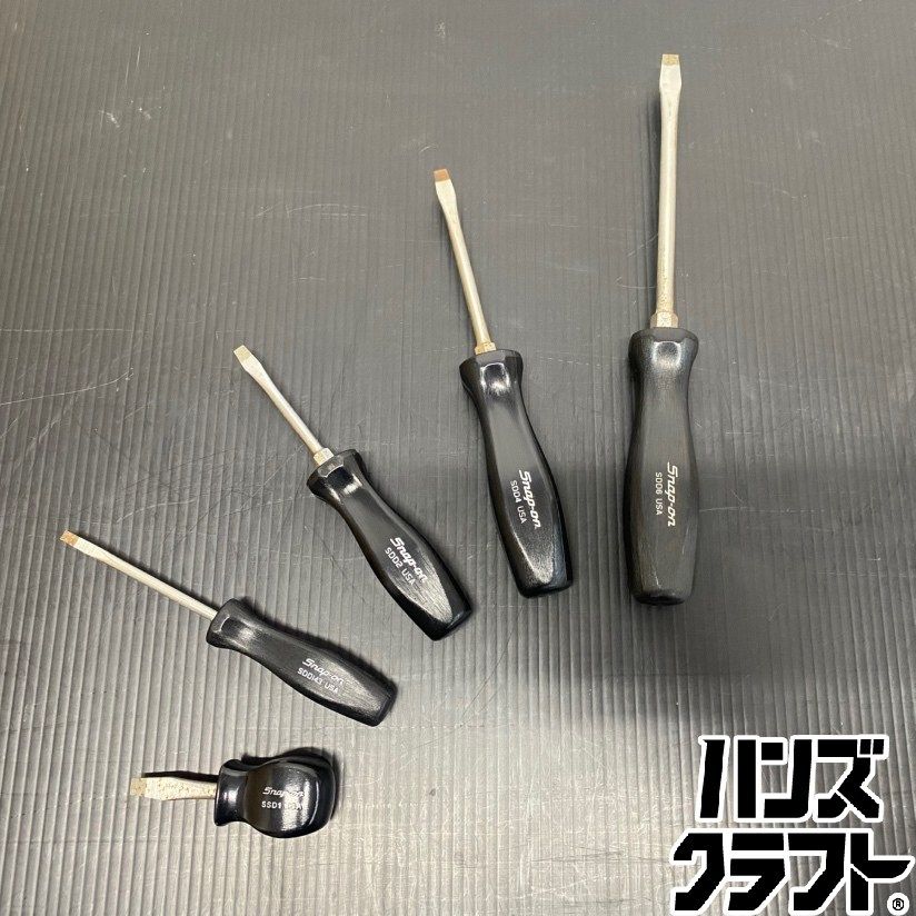 ●【送料無料】【中古品】Snap-on スナップオン マイナスドライバー 5本セット カラー:ブラック (SSD1/SDD143/SDD2/SDD4/SDD6) 【ハンズクラフト久留米上津BP店】
