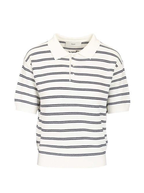 DUNST コットンブレンドストライプポロシャツ 送料無料