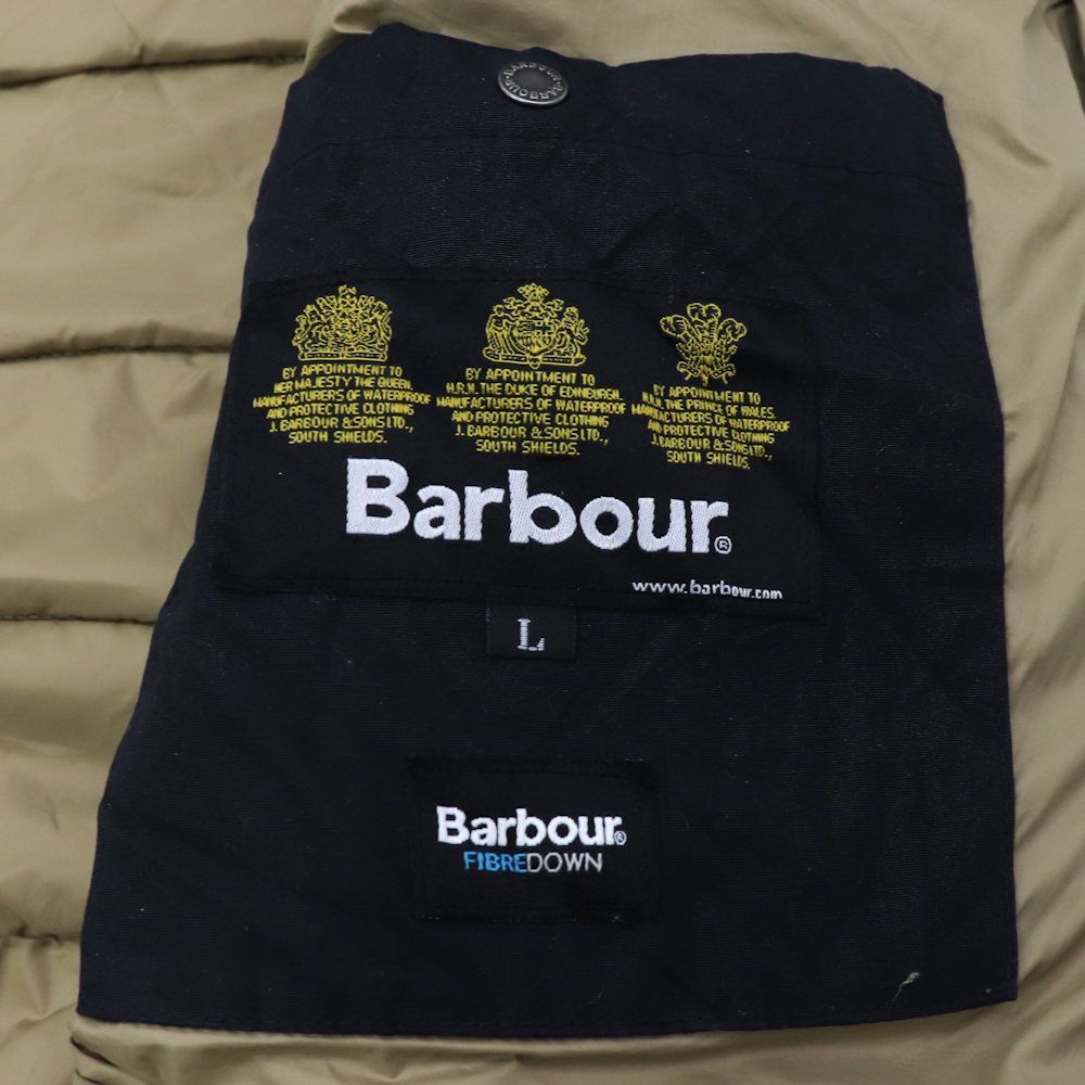 Barbour バブアー ファイバーダウンベスト 襟コーデュロイ ネイビー 紺