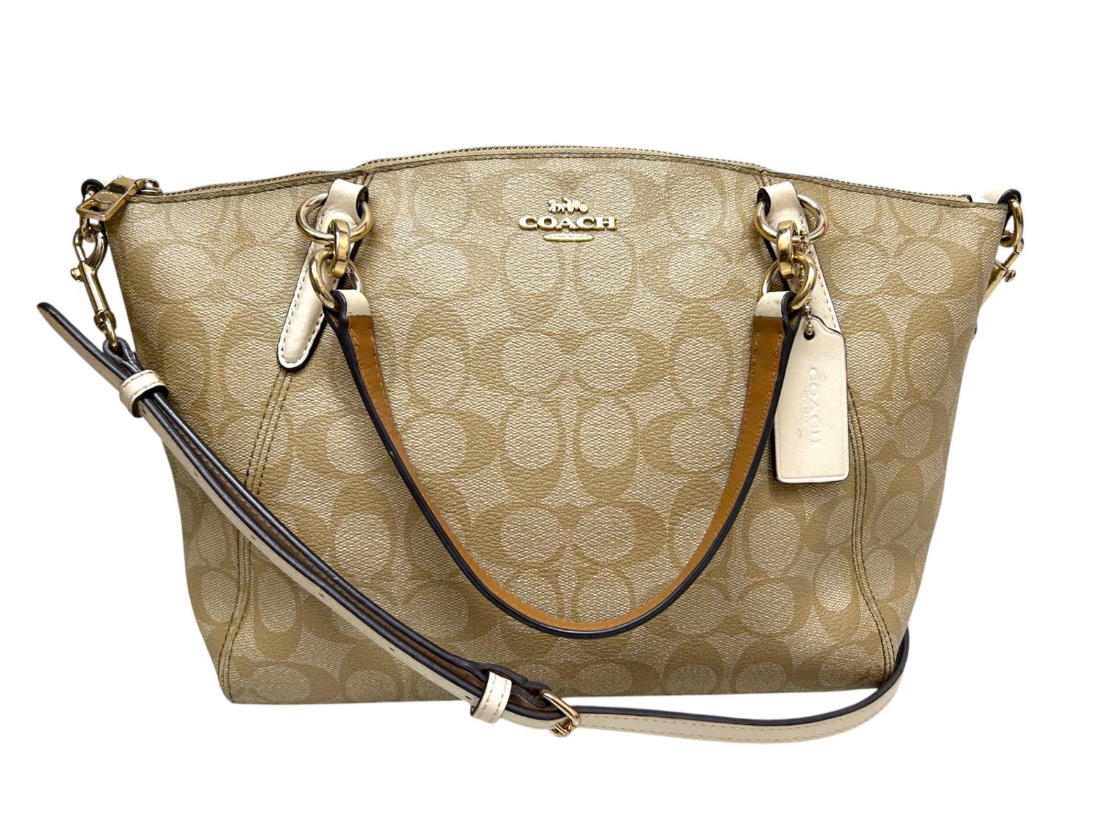 COACH (コーチ) シグネチャー 2WAYバッグ ショルダーバッグ ハンドバッグ F28989 ベージュ レディース/036