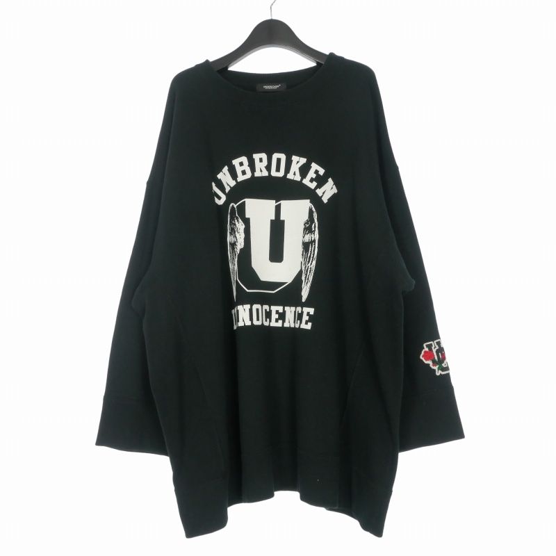 アンダーカバー UNDERCOVER 18AW オーバーサイズ プリント スウェット トレーナー 長袖 1 ブラック 黒 UCV1804-4