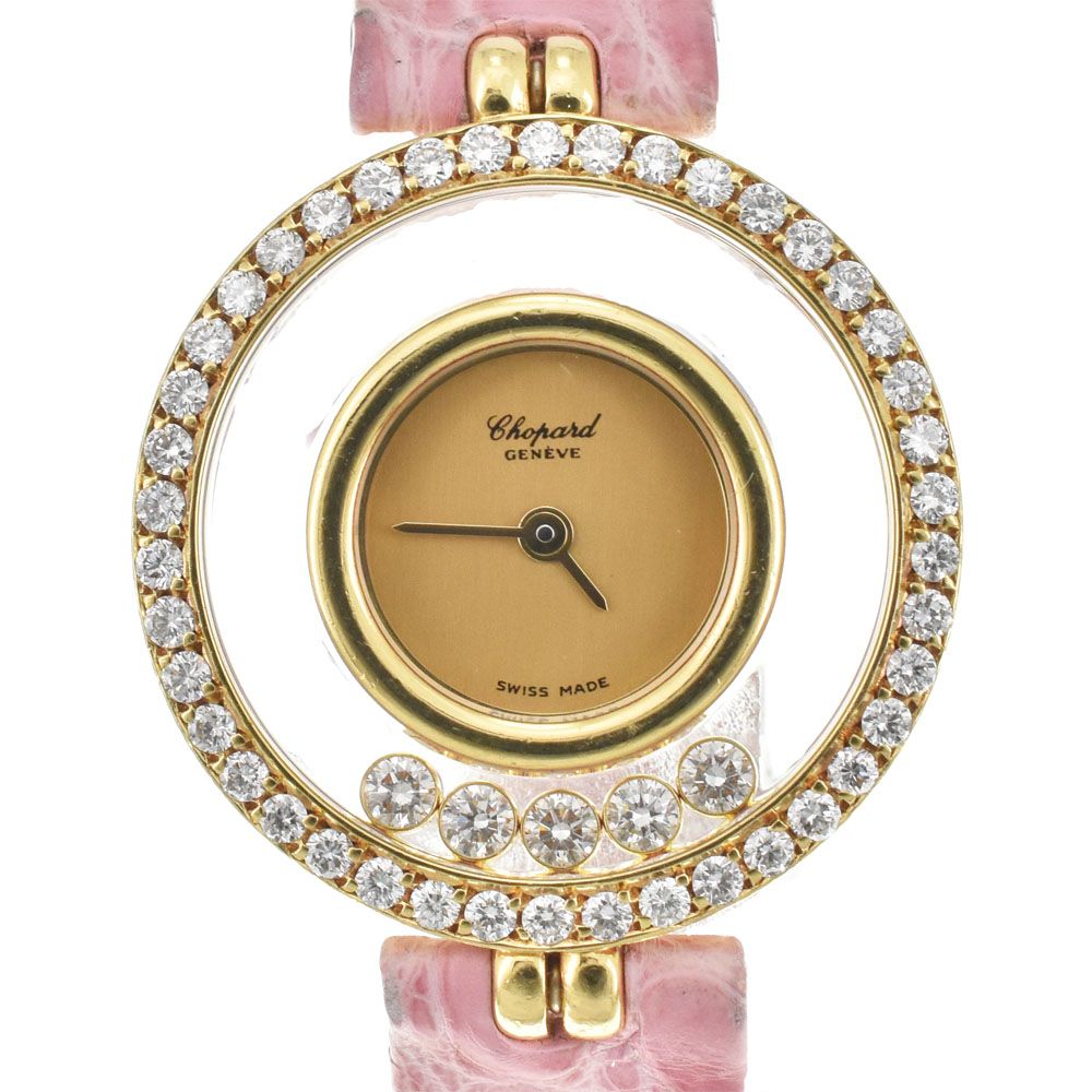 ショパール Chopard 20/5448 ハッピーダイヤモンド ダイヤモンド シャンパン クォーツ レディース 美品 腕時計 R#148530