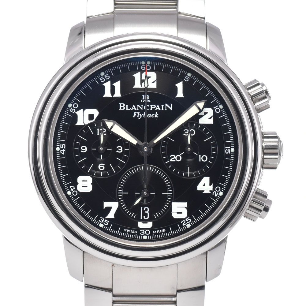 ブランパン Blancpain 2185F-1130-71 レマン フライバック クロノグラフ ブラック 自動巻き メンズ 美品 箱付き 腕時計 R#149301