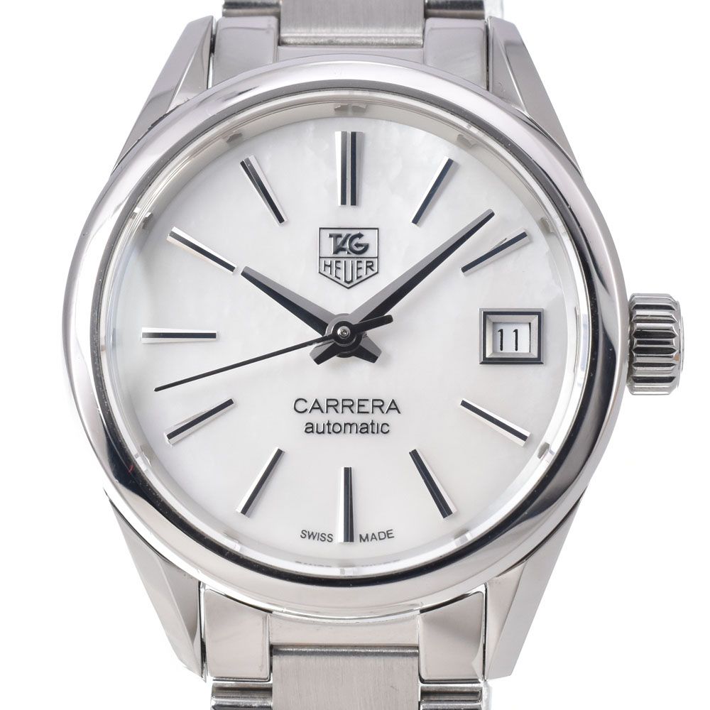 タグホイヤー TAG HEUER WAR2411.BA0776 カレラ ホワイトシェル 自動巻き レディース 美品 箱・保証書付き 腕時計 R#149361