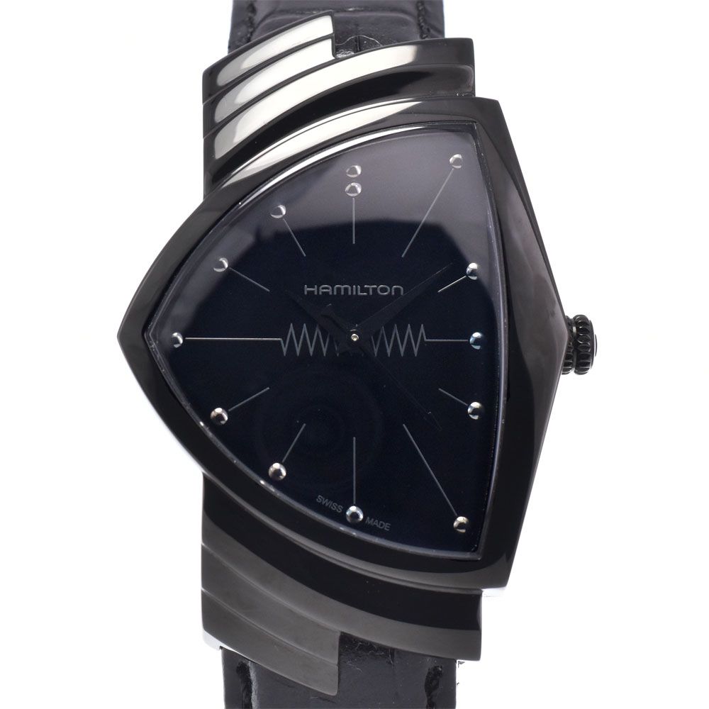 ハミルトン HAMILTON H244010 ベンチュラ ブラック クォーツ メンズ 美品 箱付き 腕時計 R#149308