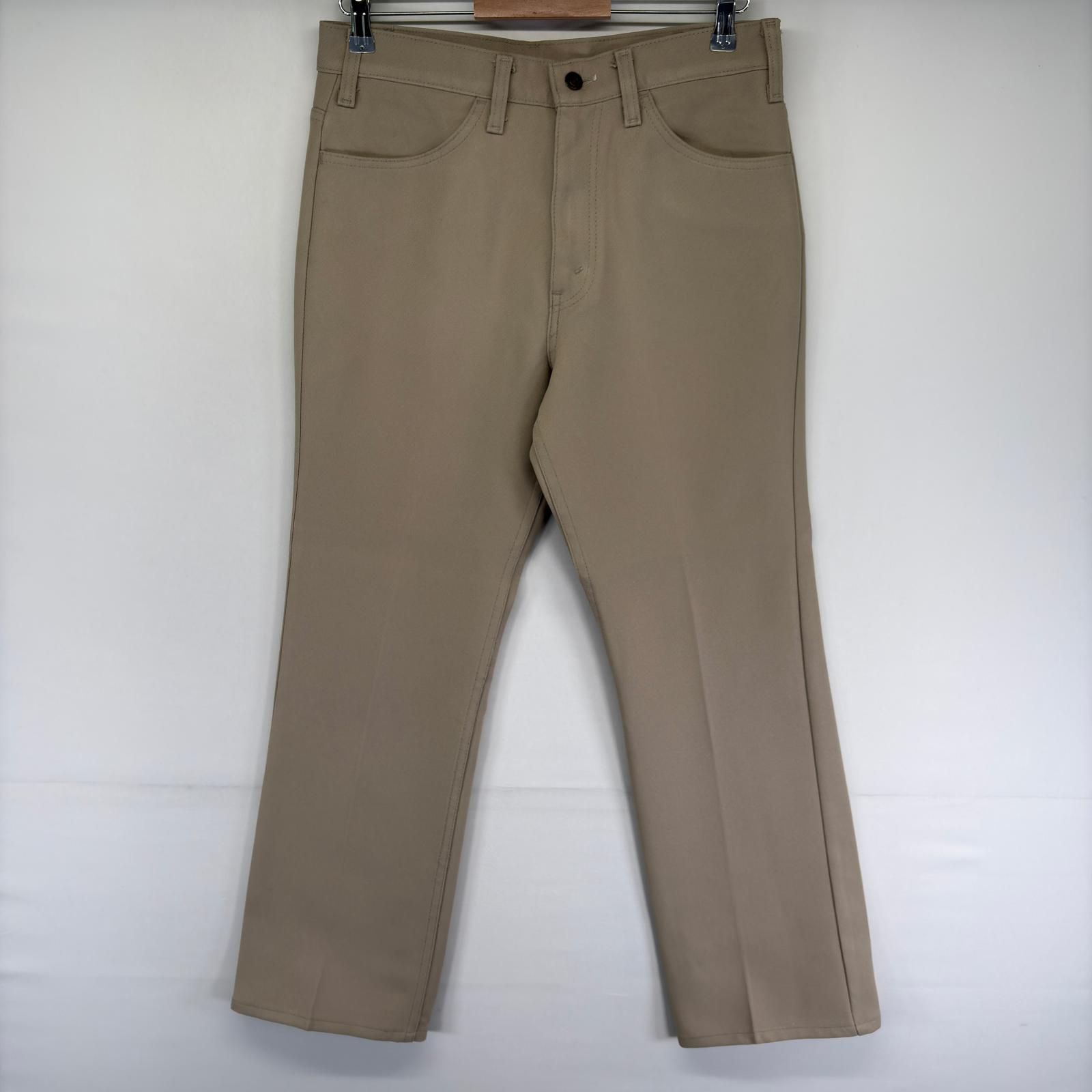 古着 90's/90年代 リーバイス Levi's USA製 パンツ ワンポイントロゴ フレア ジップ センタープレス w33 L29  ベージュ系 メンズ 古着 90's/90年代 リーバイス Levi's USA製 パンツ ワンポイントロゴ