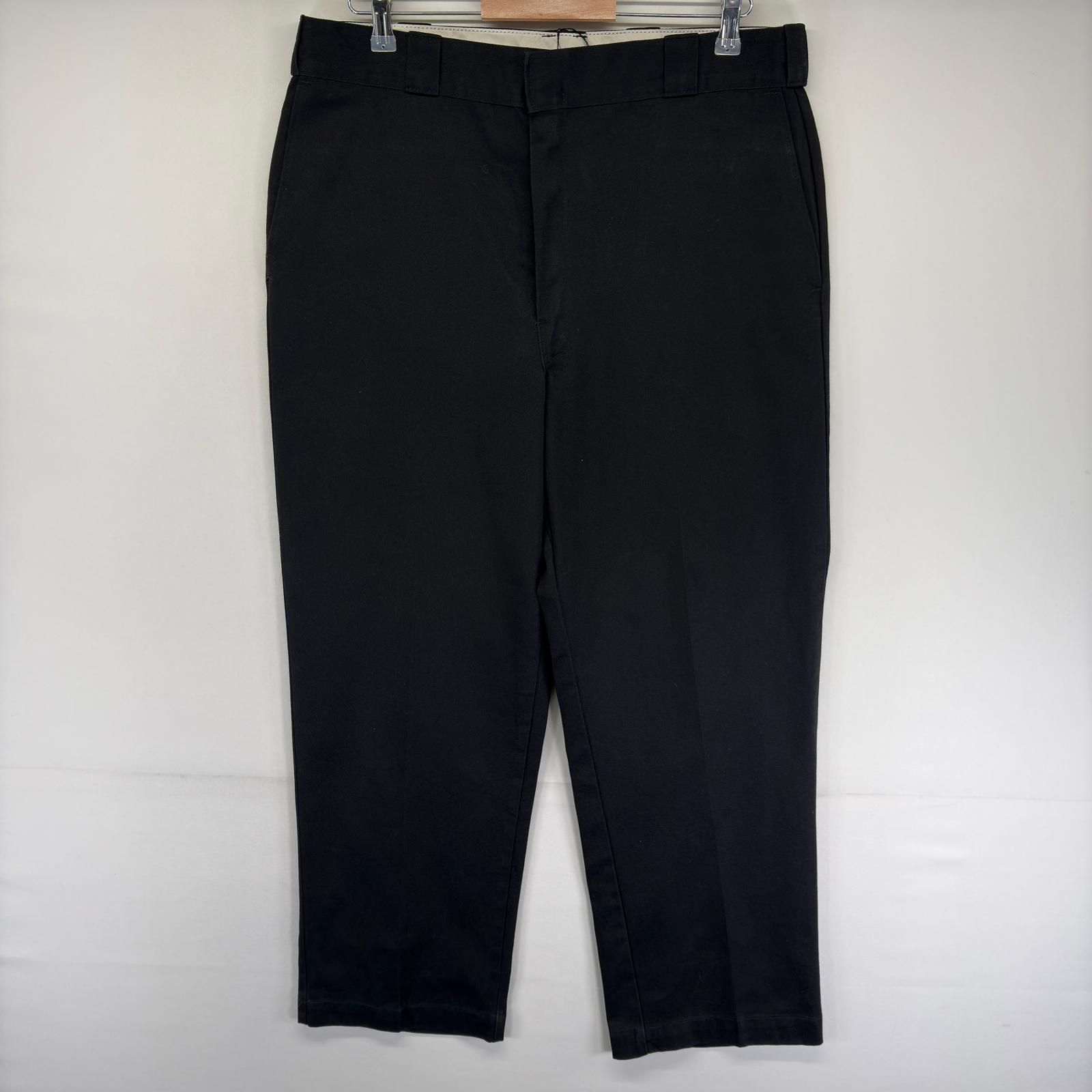 古着 80\'s/80年代 ヴィンテージ ディッキーズ Dickies USA製 パンツ タロンジップ チビタグ ジップ w38 L30 ブラック系 メンズ