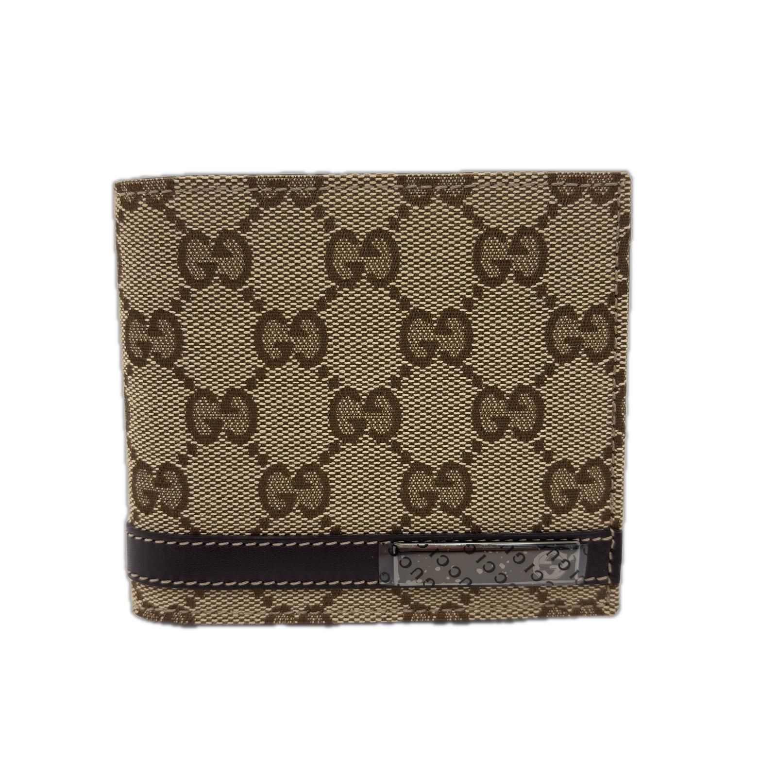 GUCCI グッチ GG 二つ折財布 ベージュ/ダークブラウン 233102 GGキャンバス/レザー【中古】471