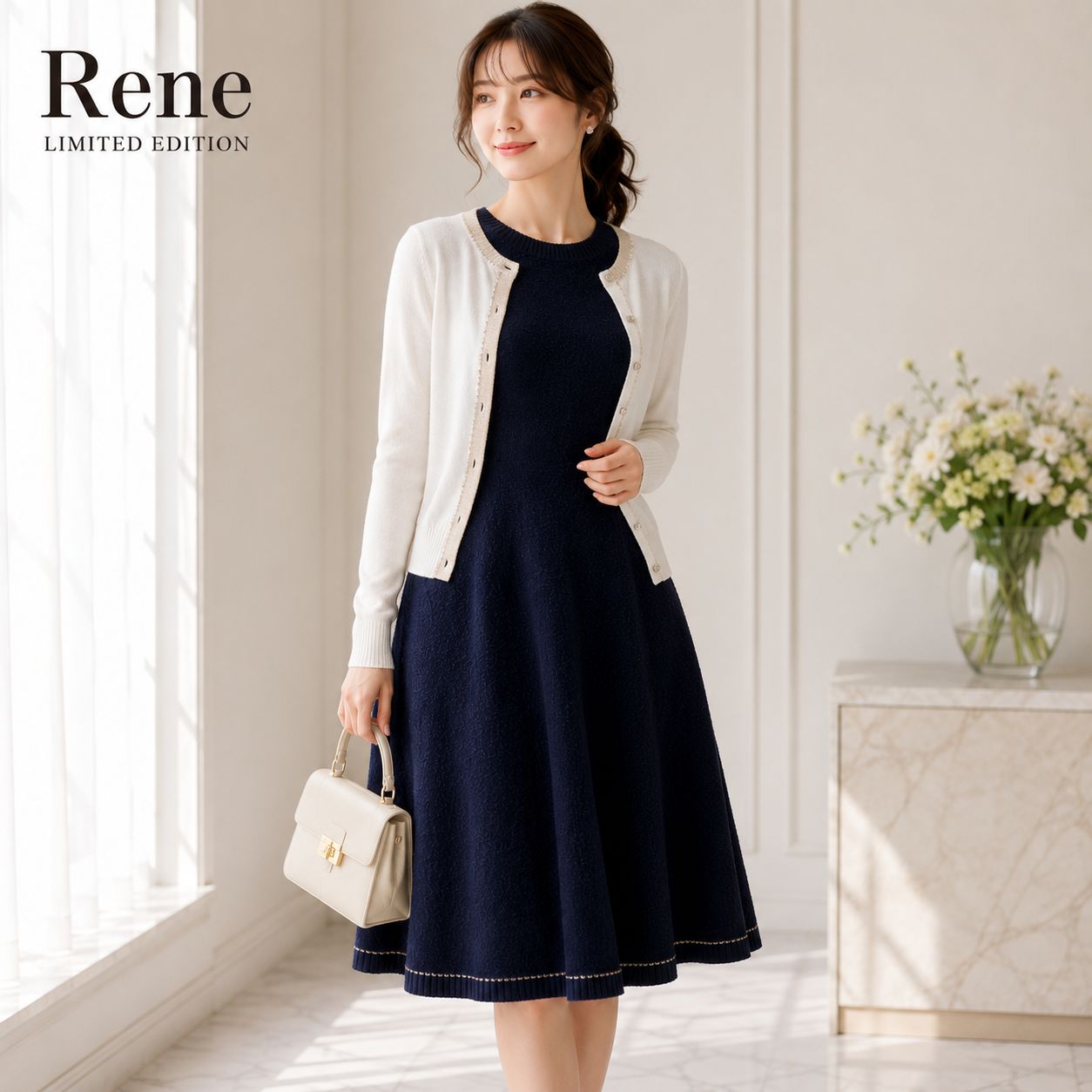 未使用に近い美しさ / 知的な濃紺に煌めく繊細ゴールド 】Rene / ルネ