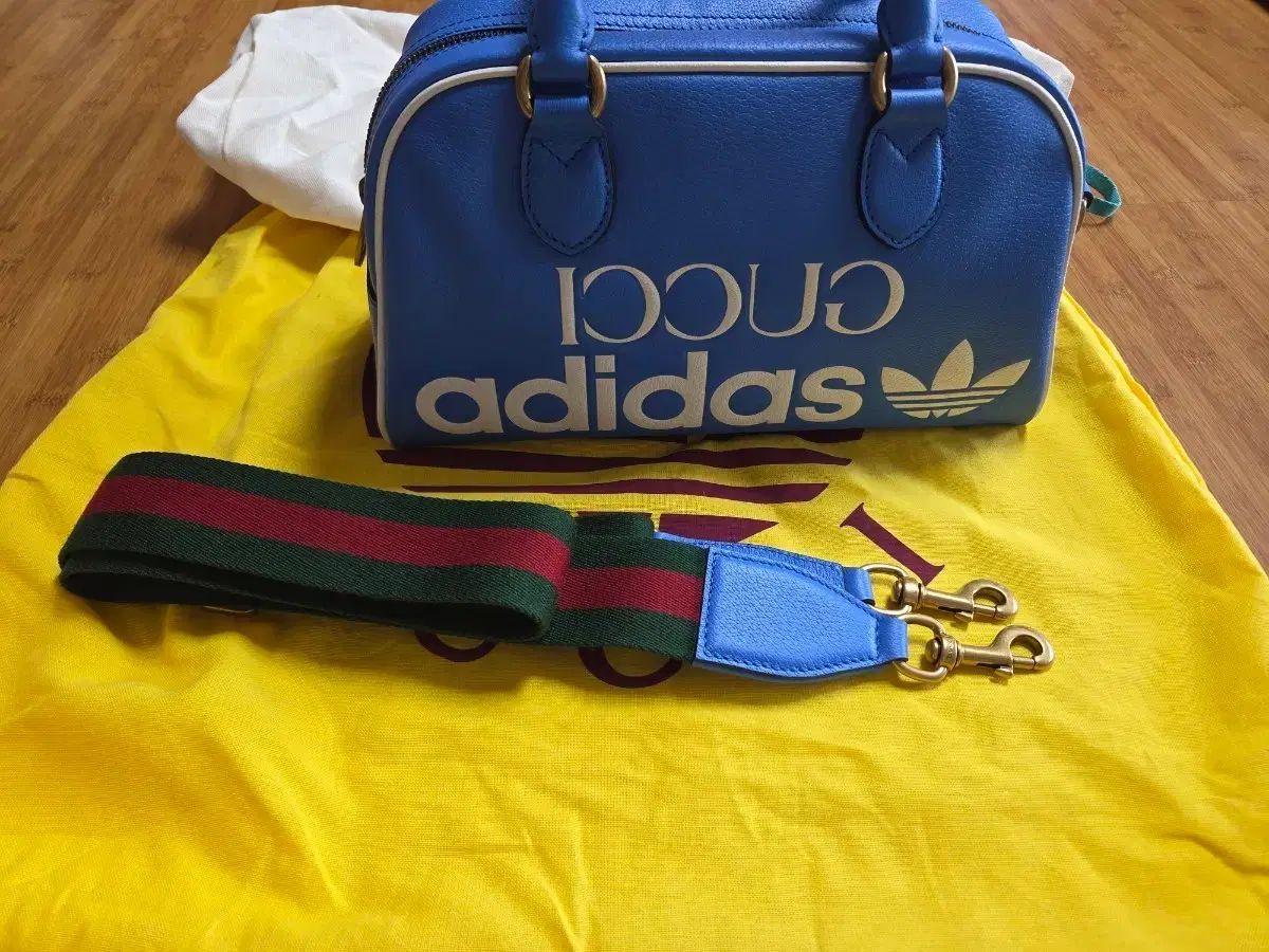 (正規品) グッチ adidas コラボ ダッフルバッグ ブルー