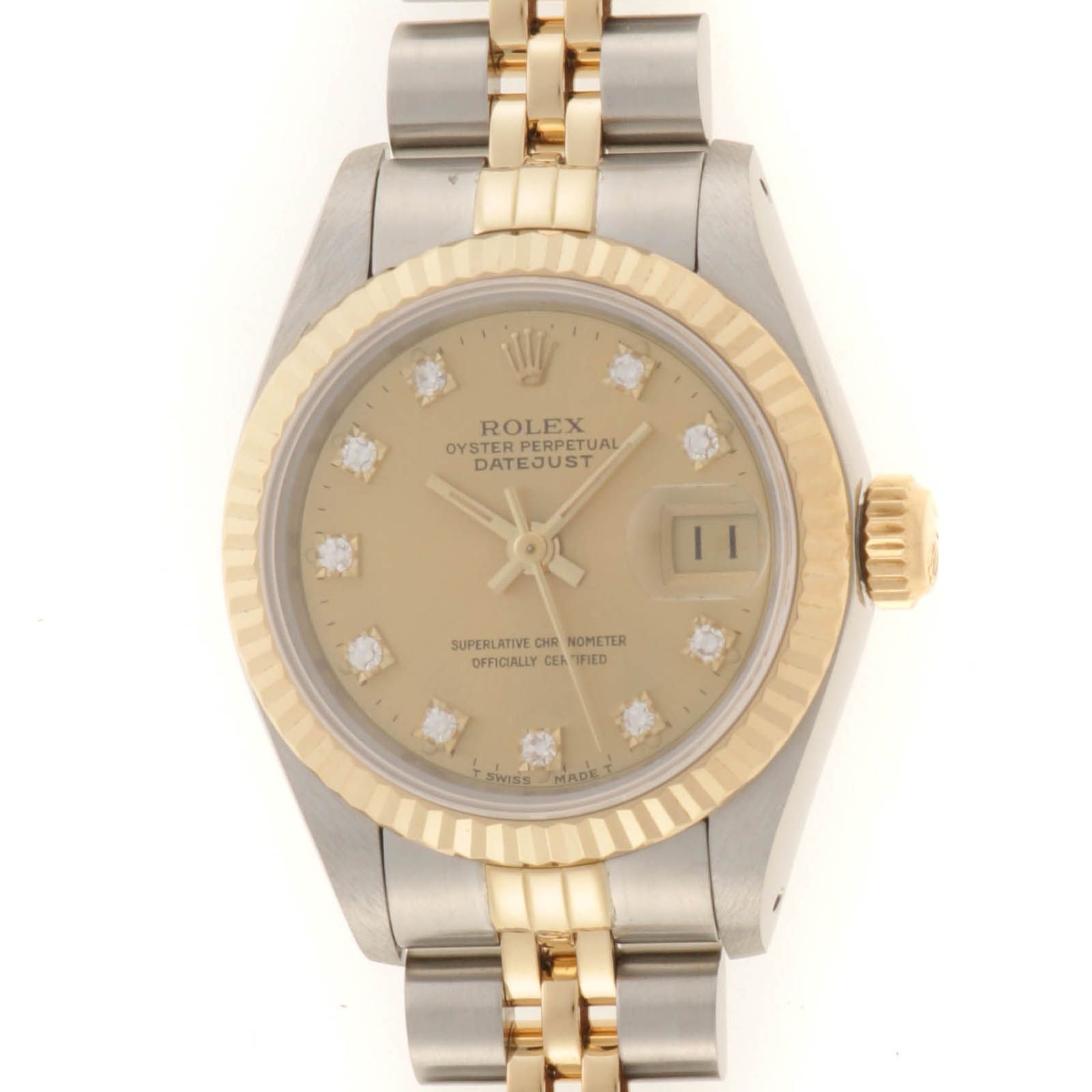 ROLEX ロレックス デイトジャスト 旧10PD 69173G 腕時計 イエローゴールド/ステンレス シャンパン/旧10PD 自動巻き レディース【中古】471