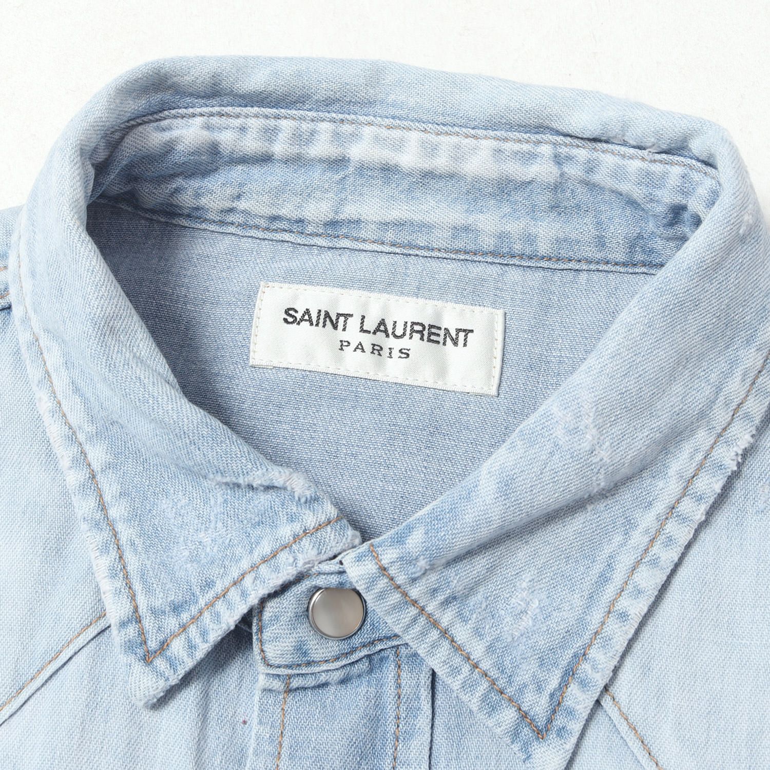 SAINT LAURENT PARIS サンローラン パリ シャツ インディゴ サイズ:S