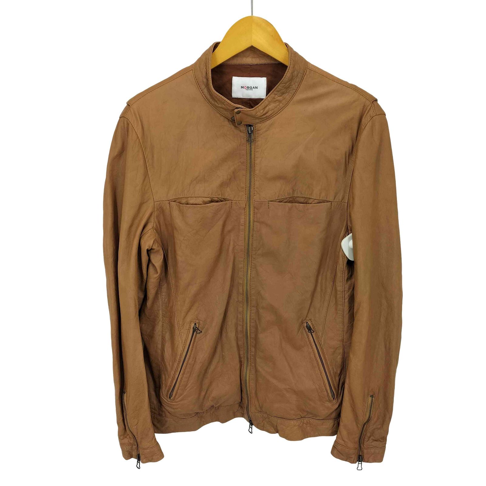モルガンオム MORGAN HOMME ラムレザー シングルライダースジャケット